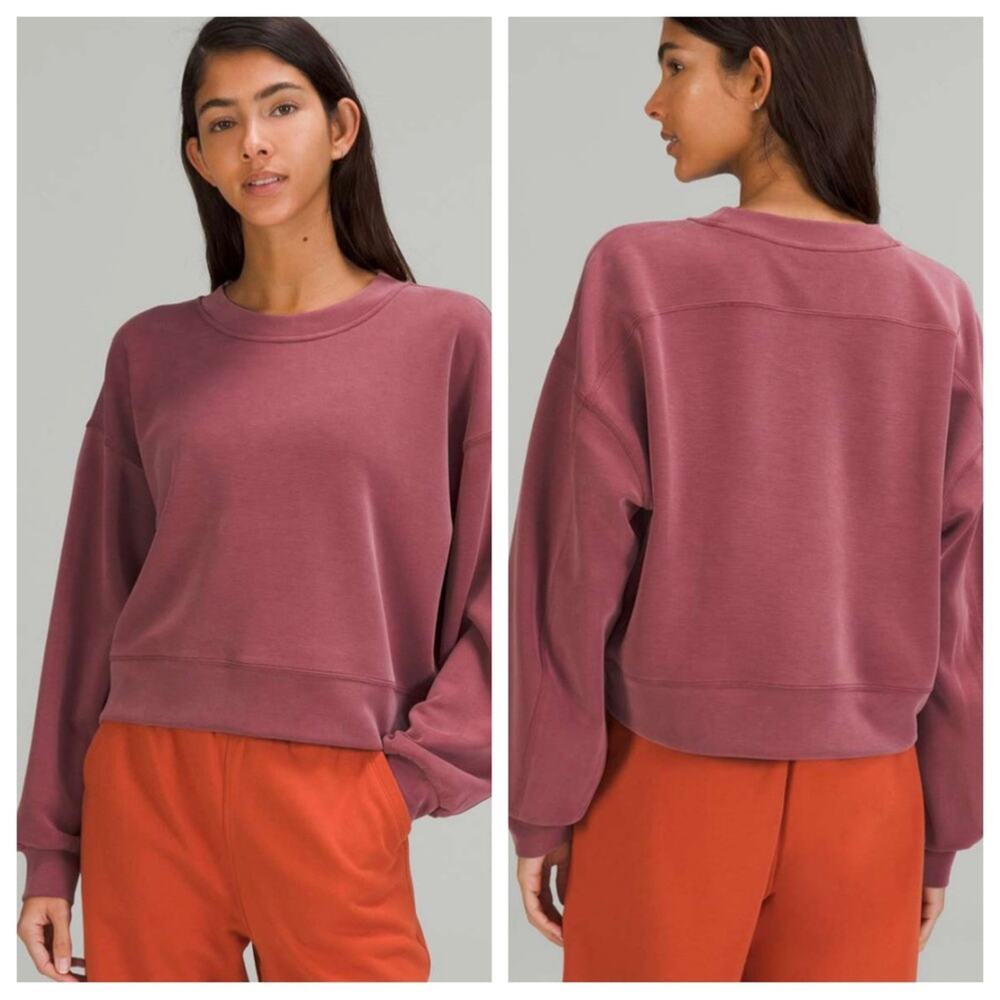 Lululemon Womens Perfectly Oversized Cropped Crew Softstreme Pullover Sweatshirt